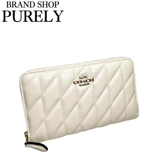コーチ 財布 レディース COACH 折り財布 キルティング ミディアム ID ジップ アラウンド ウォレット CZ339 IMCHK チョーク