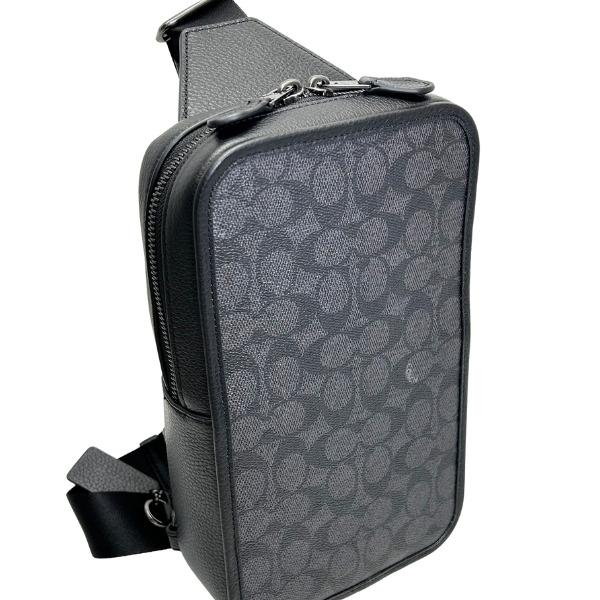 コーチ バッグ メンズ COACH ショルダーバッグ シグネチャー サリバン パック スリングパック CZ397 QBMI5 チャコール×ブラック_4