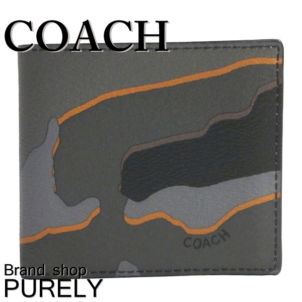 コーチ F32614 財布 メンズ COACH 折り財布 カモフラージュ ダブルビルフォールド ウォレット 折り財布 F32614 QBGRM グレーマルチ