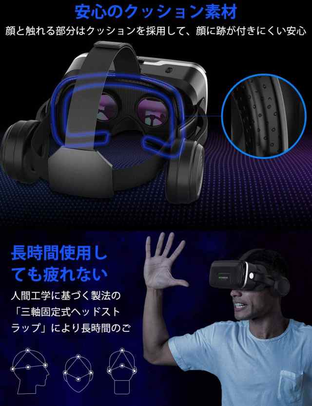 令和3年最新】VRゴーグル VRヘッドセット VRヘッドマウントディスプレイ 超広角120° 焦点距離瞳孔間距離調整可  4.7-6.5インチスマホの通販はau PAY マーケット - AOITRAD au PAY マーケット店