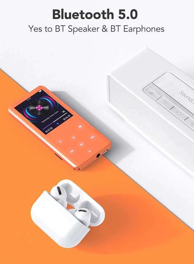 MP3プレーヤー AGPTEK 32GB内蔵 Bluetooth5.0 mp3プレイヤー 3D曲面