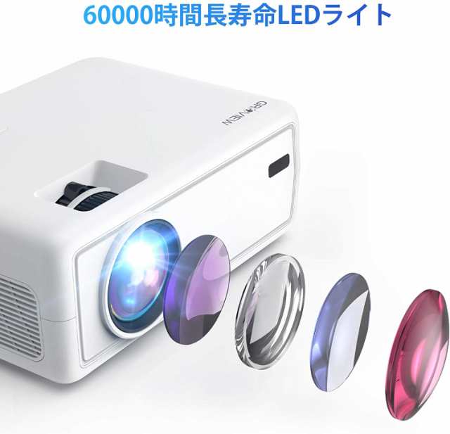 プロジェクター GROVIEW プロジェクター 小型 5000LM 1080PフルHD Bluetooth対応 100インチスクリーン付属 スピーカー内蔵  台形補正 HDMIの通販はau PAY マーケット - AOITRAD au PAY マーケット店