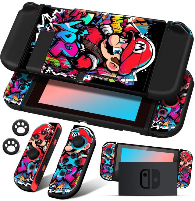 [並行輸入品]  任天堂 スイッチ スーパー マリオ カバー ケース  保護 傷がつかない 取り付け 簡単 Nintendo Switch ゲーム 男の子 女の子 かっこいい おしゃれ 可愛い ソフトスリム シェルカバー コントローラー クリスマス 誕生日 プレゼント 幼稚園 保育園 小学生 大人