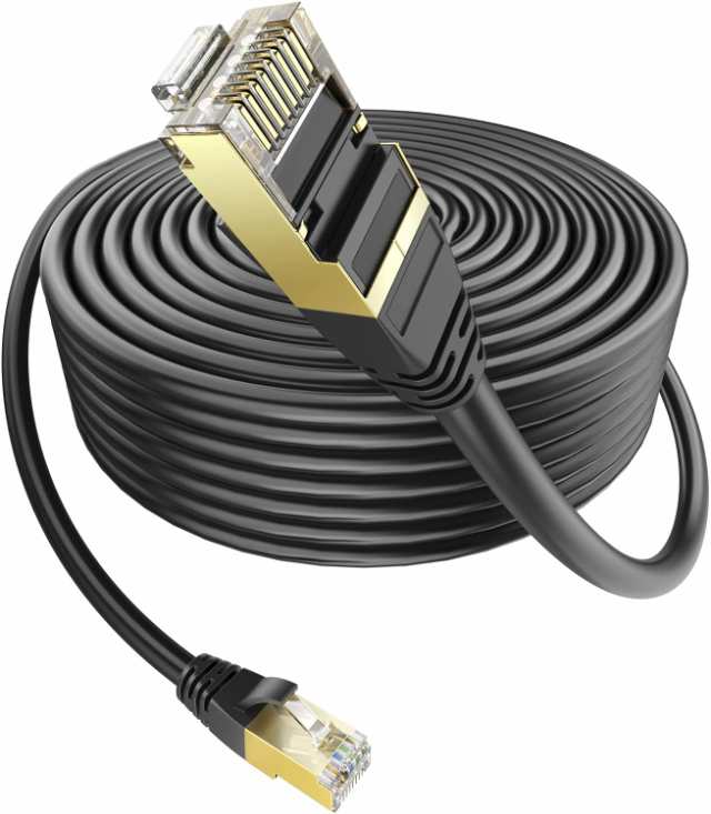 LANケーブル 60m 屋外用 ランケーブル PoE対応 CAT6準拠 コネクタ付き カテゴリ6 業務用(ブラック)の通販は 5,454円