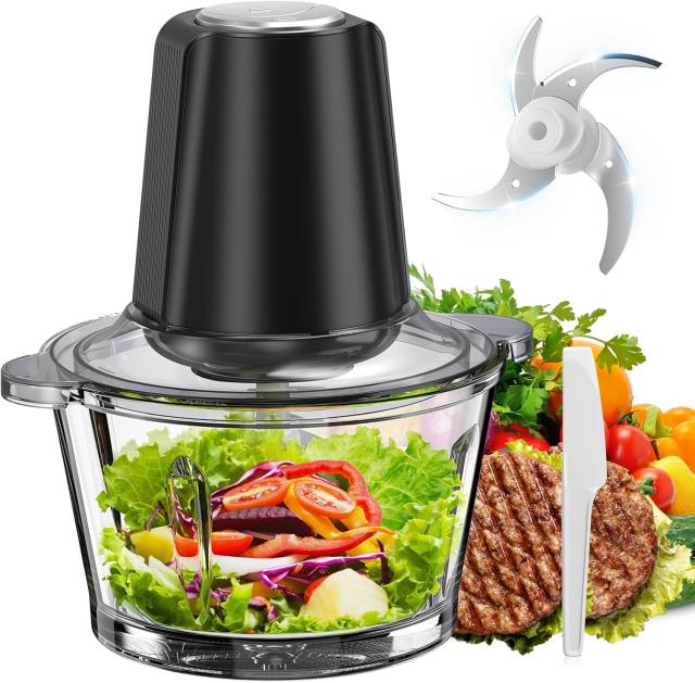 フードプロセッサー 2L大容量 CEUKOZ 1台5役 (刻む・混ぜる・潰す・砕く・粗おろし) 500Wハイパワー 2段階スピード 4枚刃カッター フードチョッパー 氷も砕ける ブレンダー 離乳食 電動 挽肉 みじん切り フードミキサー 家庭用 洗いやすい 人気の通販は 5,530円