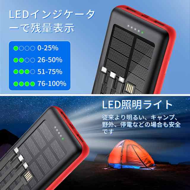 ゆったり柔らか モバイルバッテリー30000mAh ソーラーチャージャー PSE