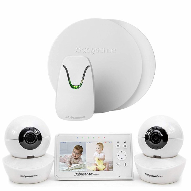 [SIDS防止] New Model Babysense 7 ベビーセンス7 ビデオ＋ベビームーブメントモニター バンドルパック V43分割画面 2台のPTZカメラ [並