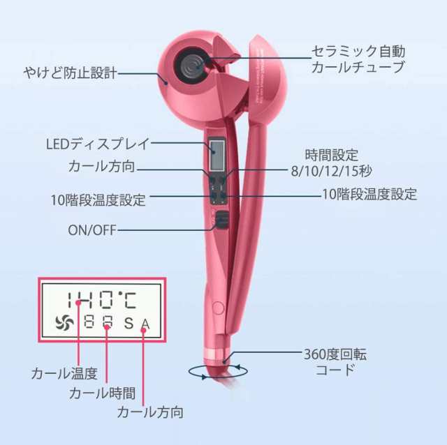 Ryanboo オートカールアイロン ミラカール automatic hair curler 自動