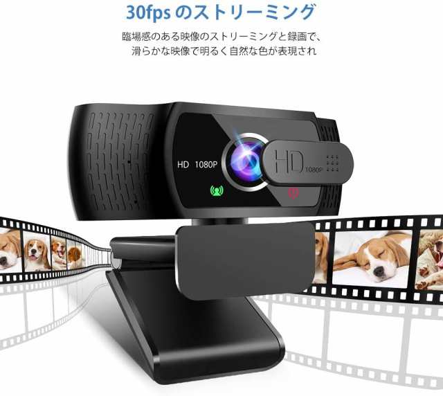 Tinzziウェブカメラ フルHD 1080P 30FPS 広角 高画質 200万画素 Web