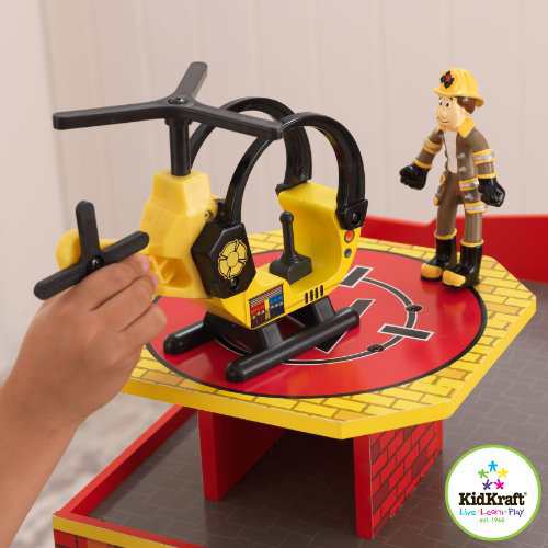 kidkraft wooden fire station set