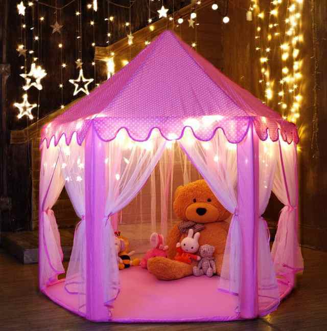 キッズテント 子供用テント プリンセス城型 折り畳み式 プレイハウス 