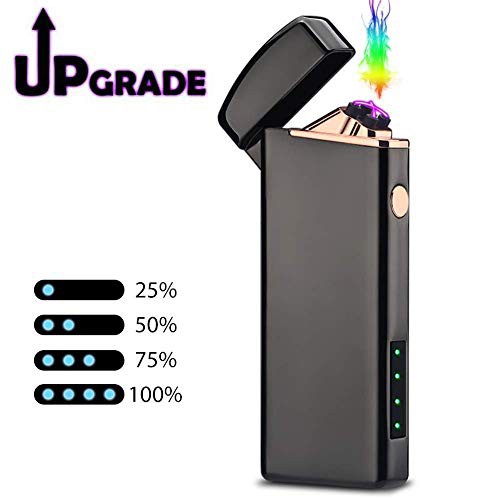 電子ライター USBライター プラズマライター ライター小型 充電式 ガス・オイル不要 防風 無炎 軽量 薄型 (ブラック)｜au PAY マーケット