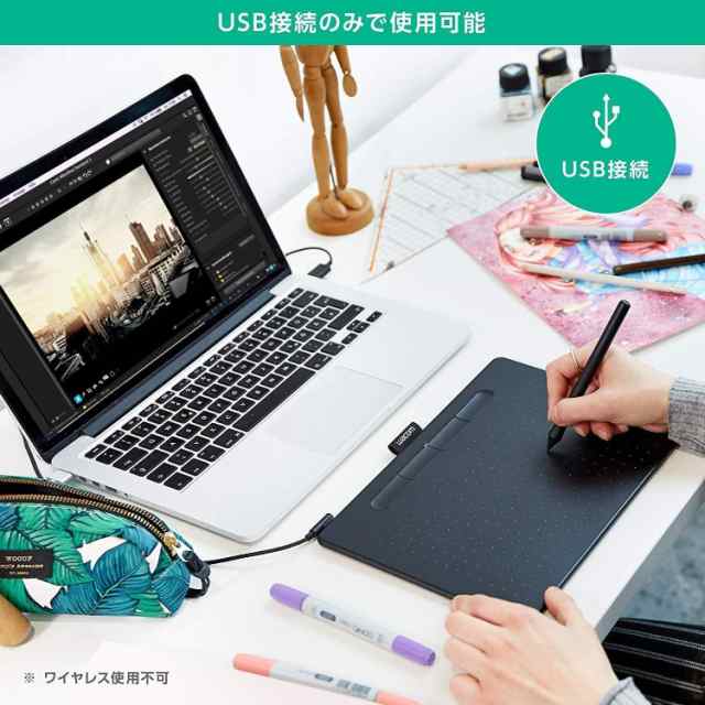 スノーブルー WACOM ペンタブレット Wacom Intuos Smallベーシック お