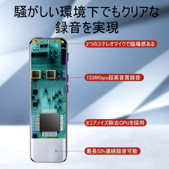 2020 革新モデル ボイスレコーダー Icレコーダー 集音器 小型 高音質 録音機 大容量 8gb 超軽量 長時間録音 ハイレゾ録音 音声検知自の通販はau Pay マーケット Aoitrade
