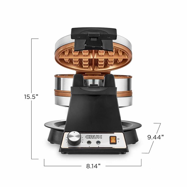 業務用 CRUX 回転式 ダブル ベルギーワッフルメーカー 銅製プレートで焦げ付き防止 焼き色調整 取り外しできる受け皿 ステンレス製  【の通販はau PAY マーケット AOITRADE au PAY マーケット店 au PAY マーケット－通販サイト