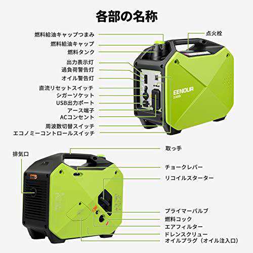 大人気商品 EENOUR インバーター発電機 GS1800i 定格出力1.4kVA - 通販