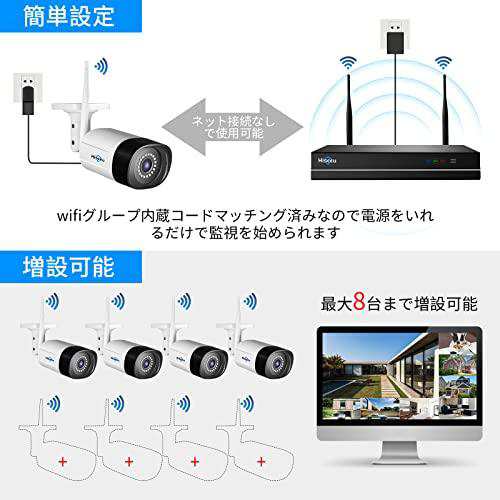 防犯カメラ 双方向の音声 防犯カメラ ワイヤレスHiseeu 一体型NVR