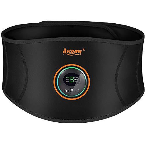 ems 腹筋ベルトAicomy【ジェルシート不要 特許・実用新案登録】筋トレ器具 ベルトサイズ110×19cm 洗える 6モード&9レベル (ブラック)の通販は