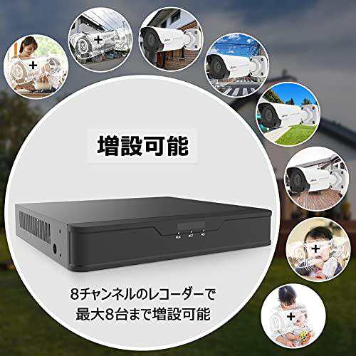 800万画素+4K+IP67防水仕様】 ANRAN防犯カメラ 屋外 有線 ＡI人体検知