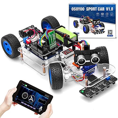 OSOYOO Arduino用 アルドゥイーノ UNO ロボット カー スマートカー キット サーボ ステアリング ラック DIY キット Bluetooth 模擬運転 Wi-Fi IOT オートドライブ C++ コンピューター プログラミングを学ぶの通販は 7,601円