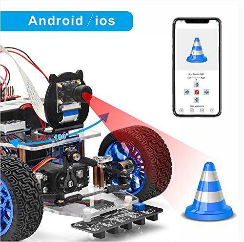 OSOYOO Raspberry Pi サーボステアリング スマートロボットカー カメラ付き ロボットカーキット プログラミング 電子工作  Pythonコードをの通販はau PAY マーケット - AOIBOEKI au PAY マーケット店 | au PAY マーケット－通販サイト