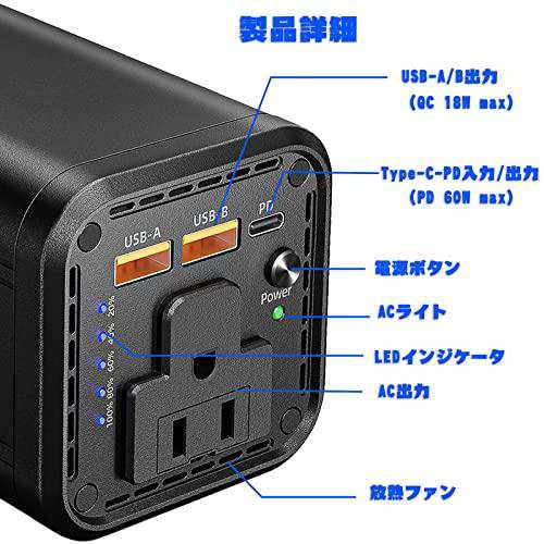 モバイルバッテリー PSE認証 EWEMOSI ポータブル電源 AC出力対応