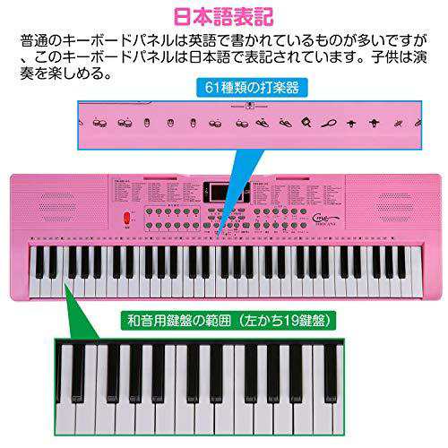 Hricane キーボード ピアノ 電子ピアノ 61鍵盤 200種類音色 200種類