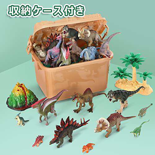 Cute Stone 恐竜 おもちゃ クリスマスプレゼント リアル模型 恐竜フィギュア 40点セット 大型マップ 収納ボックス付き 樹木 化石  子ども｜au PAY マーケット