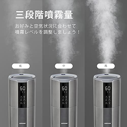 KEECOON 加湿器 大容量 業務用 8L タワー型 上から給水 空気清浄 水漏れしない 湿度設定機能 3段階噴霧量 加湿器 お手入れ簡単  最大噴霧｜au PAY マーケット