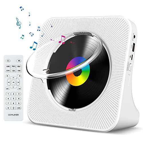 Gueray CDプレーヤー 卓上置き式 Bluetooth5.0 2022年革新 cdプレイヤー 1台多役 CDラジカセ  CD/FM/USB/AUXなどに対応 CDラジオ 防塵透明｜au PAY マーケット