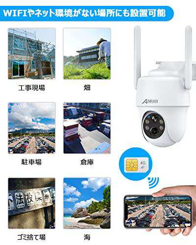 最新4Gカメラ・wifi不要・SIM/SDカード付き】ANRAN防犯カメラ