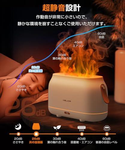 2023新型・静音・節電】 卓上加湿器 アロマディフューザー 炎 加湿器