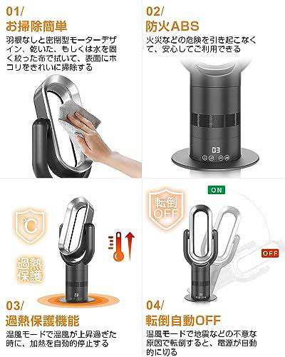 セラミックファンヒーター 暖房器具 省エネ [1年中使える・羽根なし・冷暖兼用] タワーファン 温風 冷風 セラミックヒーター  180°上下調節+90°左右自動首振り 速暖 冷暖房 電気 ファンヒーター 3段階暖風/10段階涼風 羽なし扇風機 過熱保護 転の通販はau PAY  マーケット ...