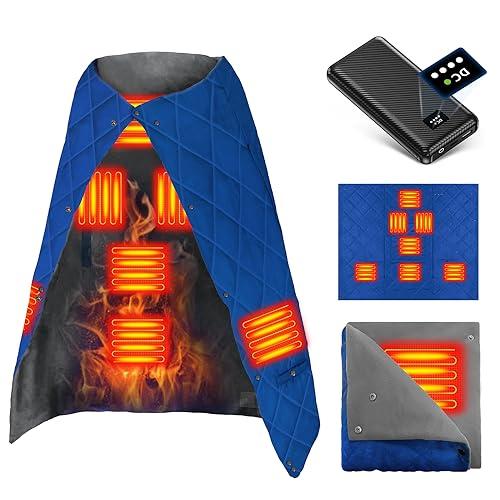 電気毛布 掛け敷き兼用  [7箇所発熱＋発熱温度70℃MAX＋DC7.4V 30000mAhモバイルバッテリー付き] 電気ブランケット DC/USB給電 速暖 3段階温度調節 135x110cm大判サイズ 加熱毛布 電気敷毛布 ひざ掛け 肩掛け 腰巻き ベスの通販は 6,729円