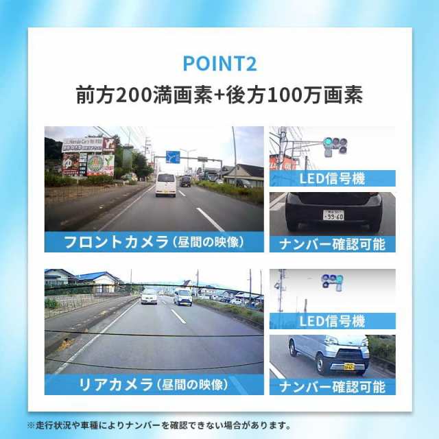 TOHO ドライブレコーダー 前後 カメラ 1080P フルHD 200万画素 Gセンサー 衝撃感知 駐車監視 常時録画 3.0インチ液晶モニター  小型カメラ｜au PAY マーケット