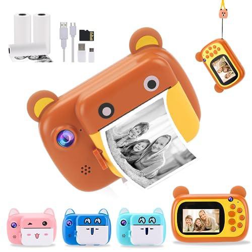 yeahpyp 子供用インスタントプリントカメラ、32GB  SDカードが付いている2.4インチLCDスクリーンのデジタルカメラ、DIYのための小さな幼児｜au PAY マーケット