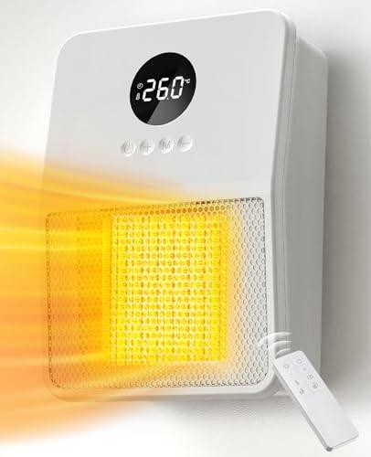 セラミックヒーター 壁掛け式 [2023新モデル・ECOモード・3way・1200W・静音] 暖房器具 省エネ 電気ファンヒーター 2秒速暖 大風量 2段階