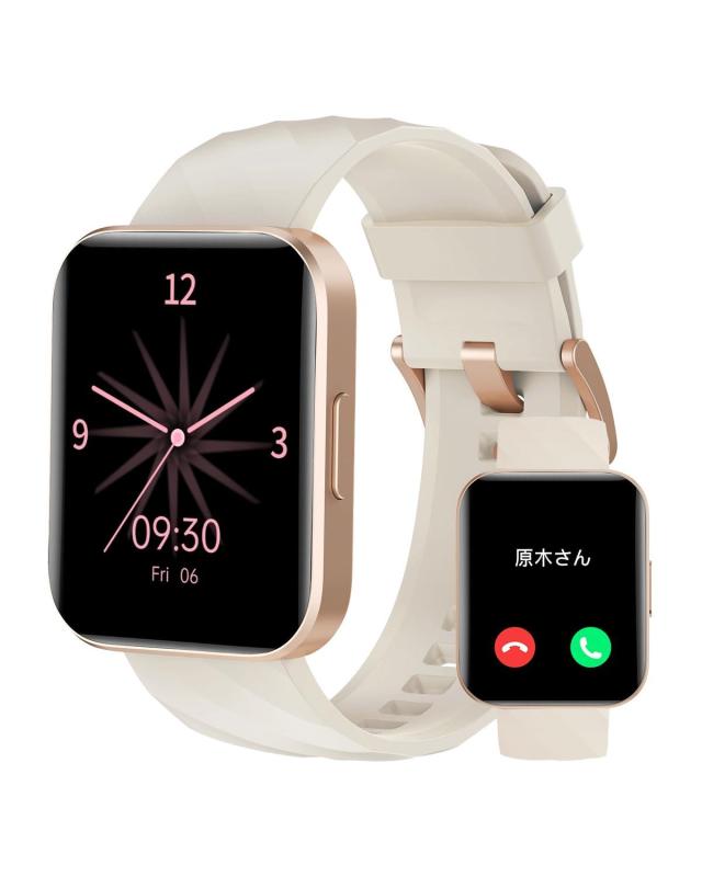 RUIMEN スマートウォッチ iPhone アンドロイド 対応 通話機能付き Smart Watch 1.85インチ大画面 レディース メンズ 腕時計 200+種類運動モード ゲーム 女性生理周期管理 睡眠モニター Gmail/着信＆メッセージ通知 スの通販は 5,601円