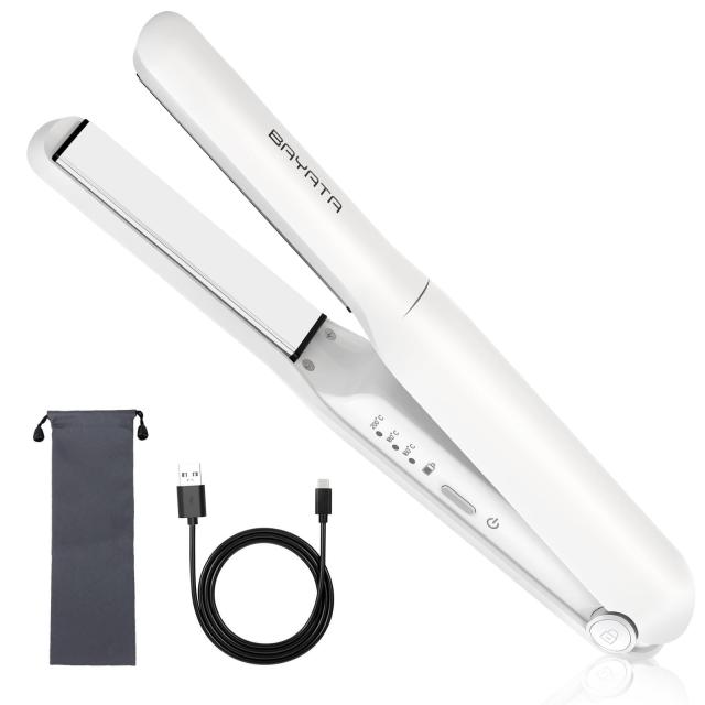 ヘアアイロン コードレス USB充電式 ミニ ストレート アイロン 三段階温度調節 小型 前髪/ロングヘア/ショートヘア 持ち運び 男女兼用の通販は 5,598円