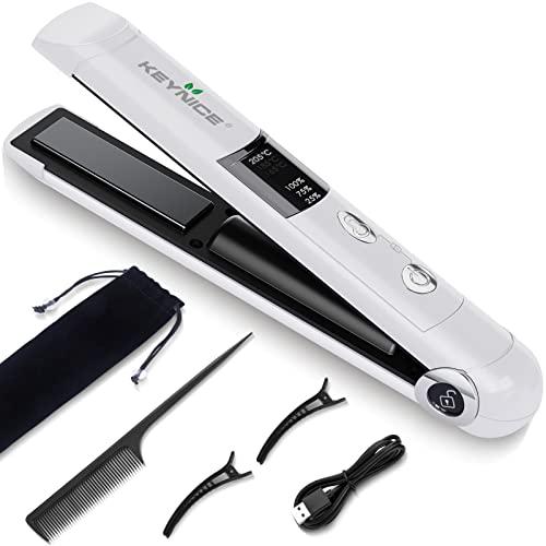 KEYNICE コードレスヘアアイロン ヘアアイロン コードレス メンズ ミニ USB 充電式 持ち運び便利 ストレート カール2way 3段階温度調節 男女兼用 コンパクト 軽量 家庭/旅行用 ホワイトの通販は 5,893円