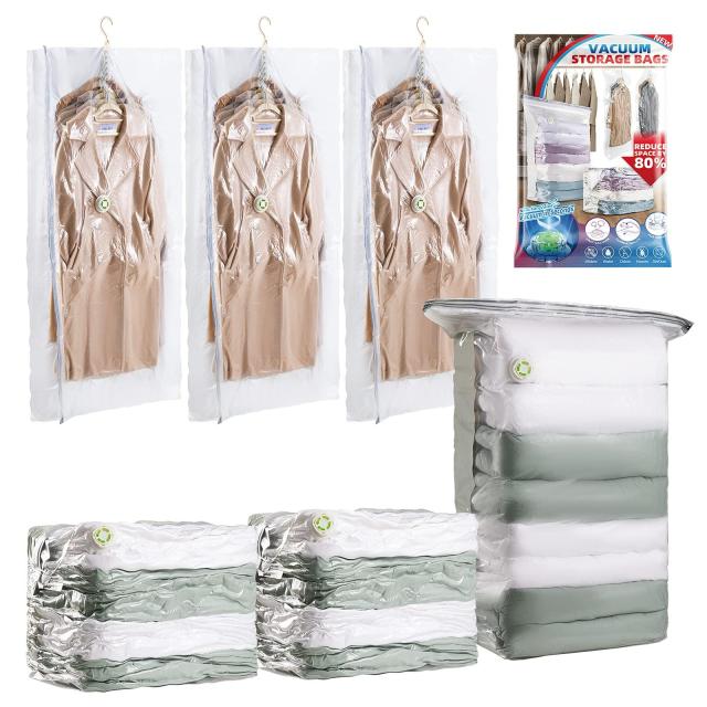 TAILI 圧縮袋 衣類圧縮袋 吊るせるあっしゅく袋 立体 衣類カバー ふとん圧縮袋 コート収納袋 季節転換用 掃除機対応 省スペース 繰り返し利用可能 6枚組135*70*20*20cm(3個)+80*100*38cm(3個)の通販は 4,706円