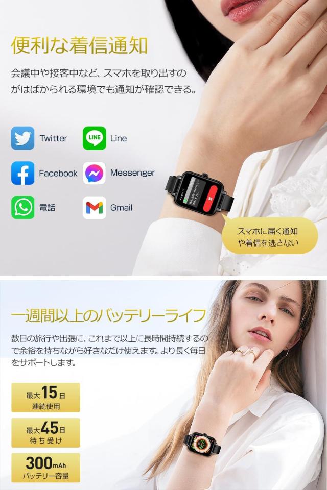 スマートウォッチ Bluetooth5.3通話機能 iPhone&アンドロイド対応