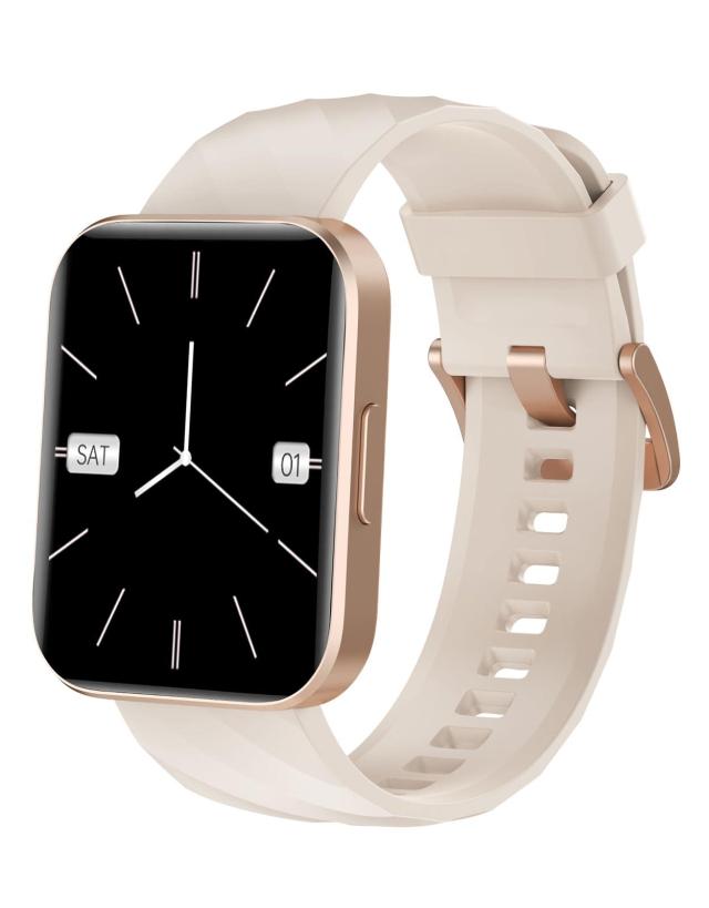 Dakofied スマートウォッチ iPhone＆Android対応 Bluetooth通話 歩数計 通知 レディース メンズ 腕時計 Smart Watch 1.85インチ画面 100+種類運動モード 長持ちバッテリー 技適認証済み 星空ゴールドの通販は