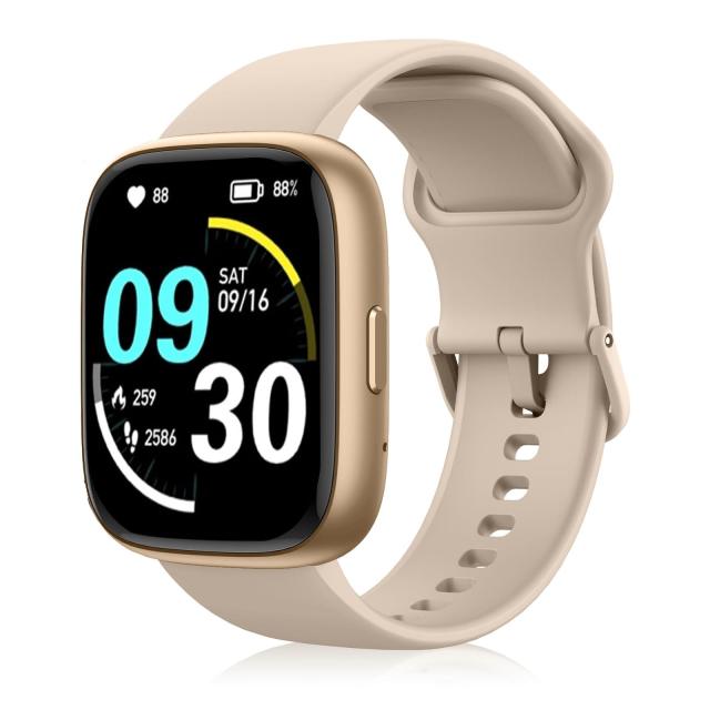 【2024新型・通話機能付き】 スマートウォッチ iPhone対応&アンドロイド対応 Bluetooth 5.3 Alexa音声 1.83インチ大画面 メッセージ着信通知 100種類運動モード 睡眠健康管理 天気予報 DIY文字盤 IP68防水 7-15の通販は 7,309円