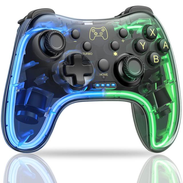 Switch コントローラー RGBライト スイッチ コントローラー 3階段連射 無線 スイッチ プロコン ジャイロセンサー搭載 4つレベル振動 スリープ解除 アプリ設定 Switch/Lite/OLED/Android/IOS/PCに対応 茶色 5,003円