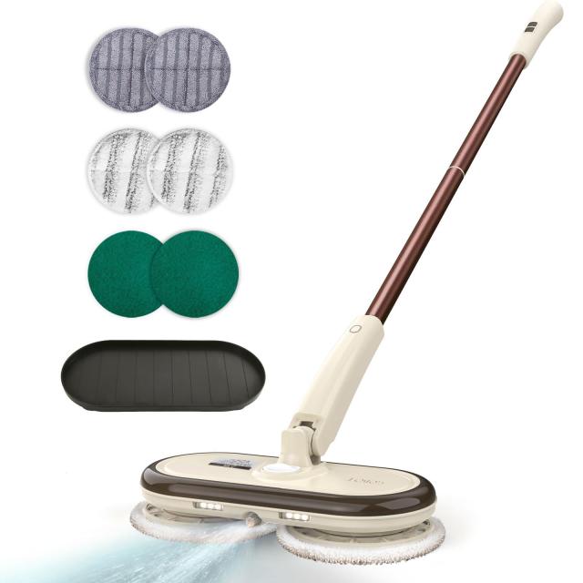 GOBOT 電動モップ コードレス回転モップクリーナー 軽量化 電動回転モップ 1台4役 水噴射 モップクリーナー 200回/分 替えモップ6枚付き 拭き掃除 充電式 水拭き フローリング掃除 床掃除 フローリング掃除 自立式 掃除グッズの通販は 8,520円