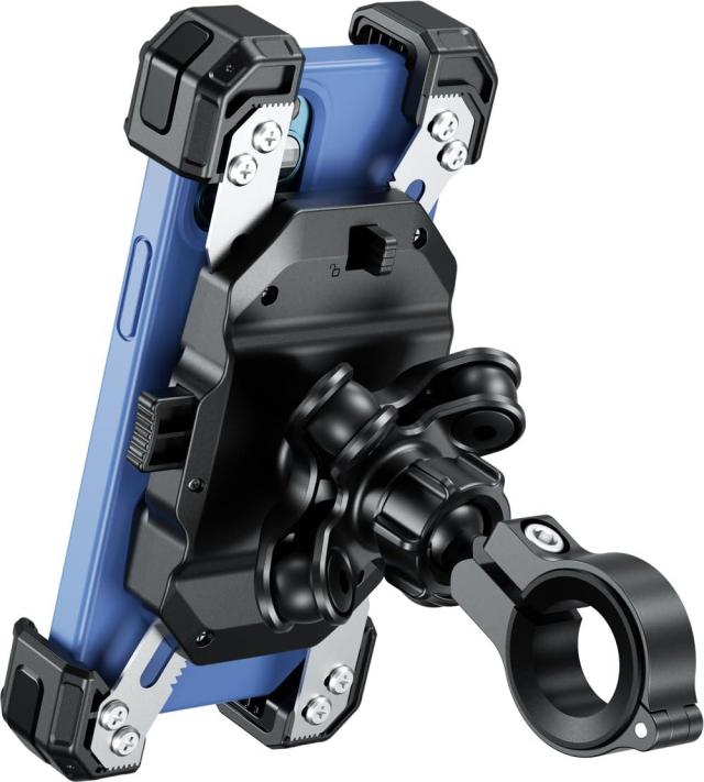 Kaedear(カエディア) バイク スマホホルダー バイク用スマホホルダー 携帯ホルダー 振動吸収 マウント 付属 スマホ スタンド アルミ製 マウント ハンドル ミラー 原付 オートバイ 自転車 / スマホ厚さ15mmまで, 縦長スマホ, カメラ突きの通販は 5,559円