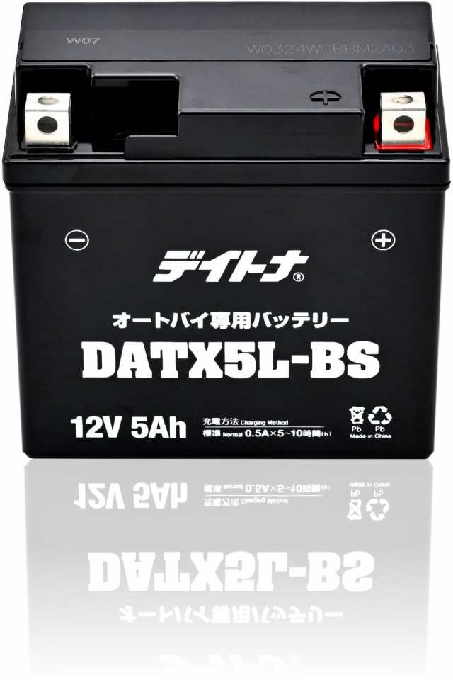 デイトナ(Daytona)  バイク用 バッテリー DATX5L-BS(YTX5L-BS互換品) 12V 密閉型 ゲルタイプ メンテナンスフリー 液入り充電済みの通販は
