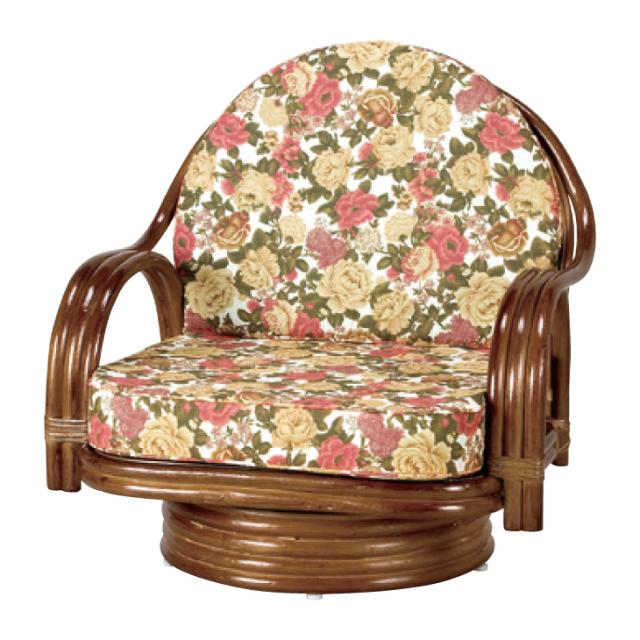 高さが選べるゆったり天然籐回転チェア ミドルタイプ 肘掛け付き座椅子 籐 回転椅子 回転座椅子 肘付き 和室 座椅子 おしゃれ 肘掛け 回転 高齢者の通販は