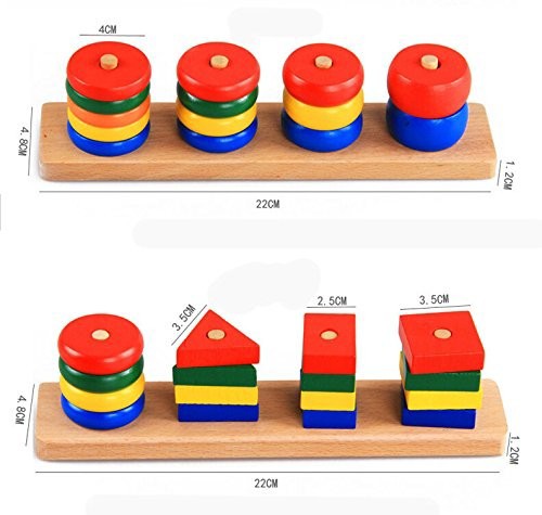 木のおもちゃ 知育玩具セット 形合わせ はめこみ パズル 幾何学認知 棒